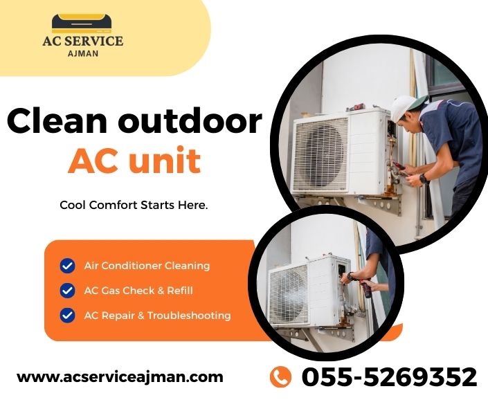 clean outdoor AC unit in Ajman