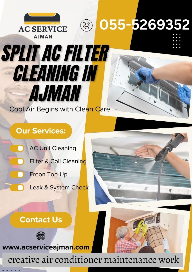 how to clean split AC filter in Ajman