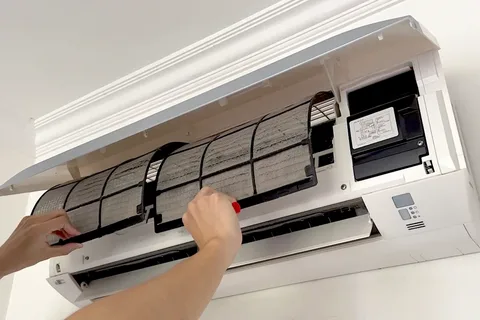 how to clean split AC filter in Ajman