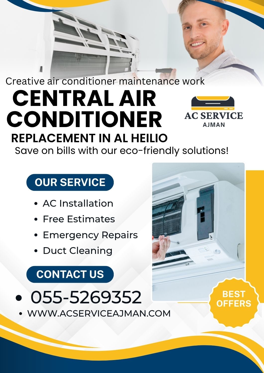 Central air conditioner replacement in Al Heilio